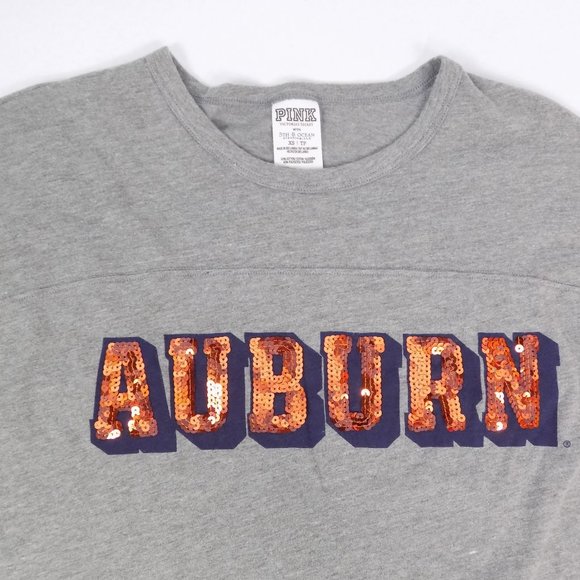Victoria Secret PINK Auburn Tigers NCCA College Gray Bling TShirt XS - Picture 8 of 9